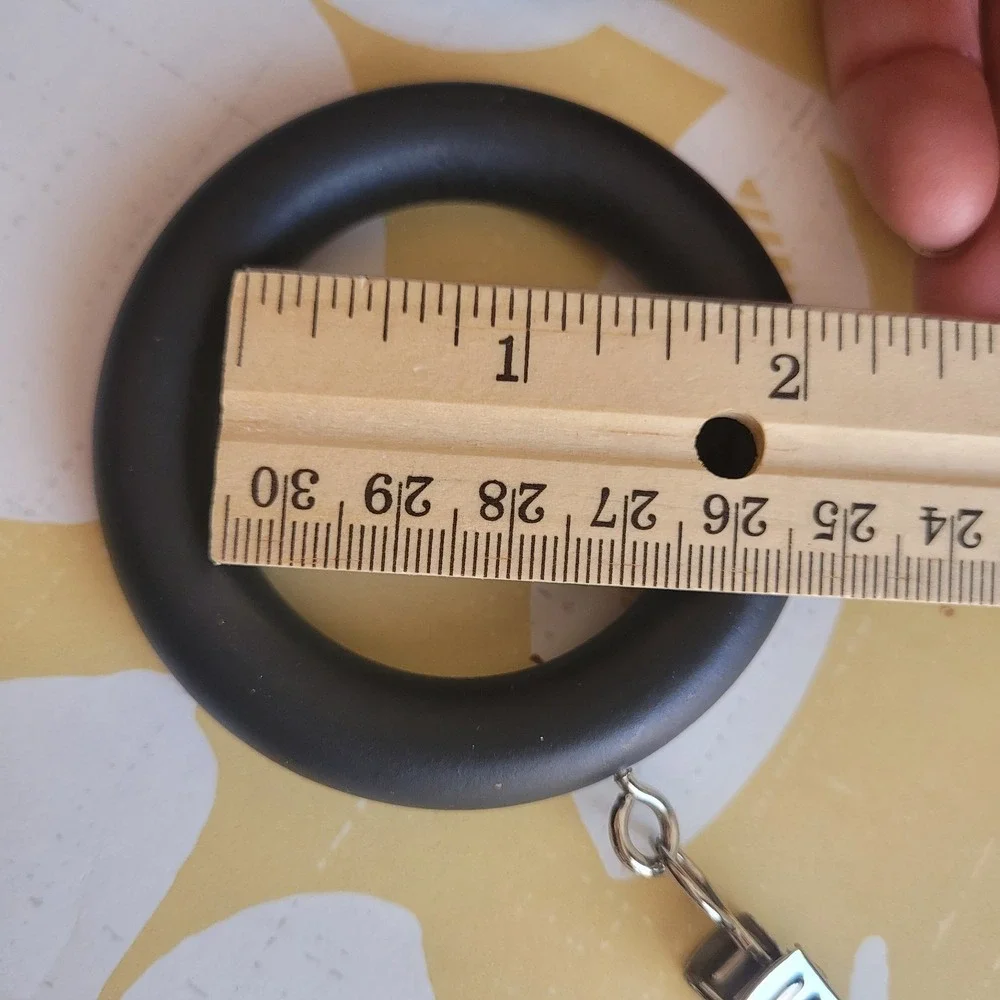 14 Black Faux Wood Drapery Ring Clips Hanging Fit 1 3/8